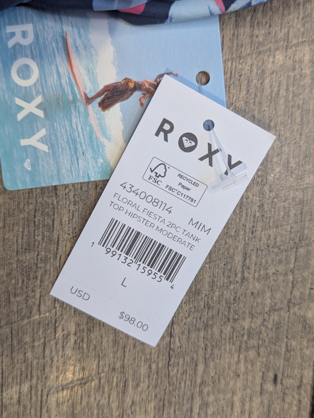 Roxy Floral Bikini Set in Blue, Pink & Orange - Picture 5 of 9